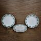 6 flat plates in white and green earthenware Saint Amand Terre de Fer