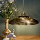 Vintage amber molded glass lampshade pendant light - tableware collection -