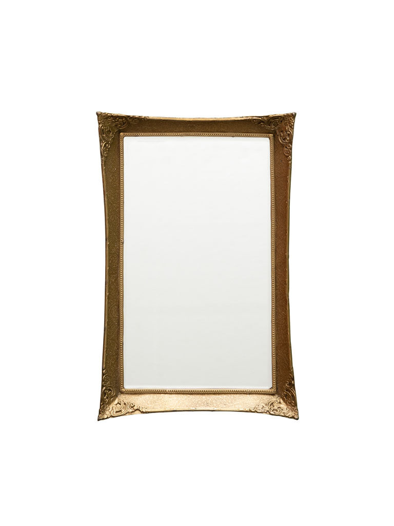 Scalloped and bevelled rectangle mirror