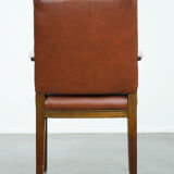 Vintage Scandinavian wooden and cowhide side/desk/chair from the 60s/70s