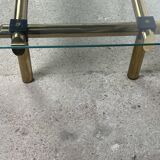 Vintage Italian coffee table 80'S in brass and iron