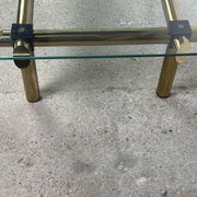 Table basse italienne vintage 80'S en laiton et fer