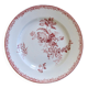 Round antique plate made of pink ironstone, signed Sarreguemines, Fontanges collection.