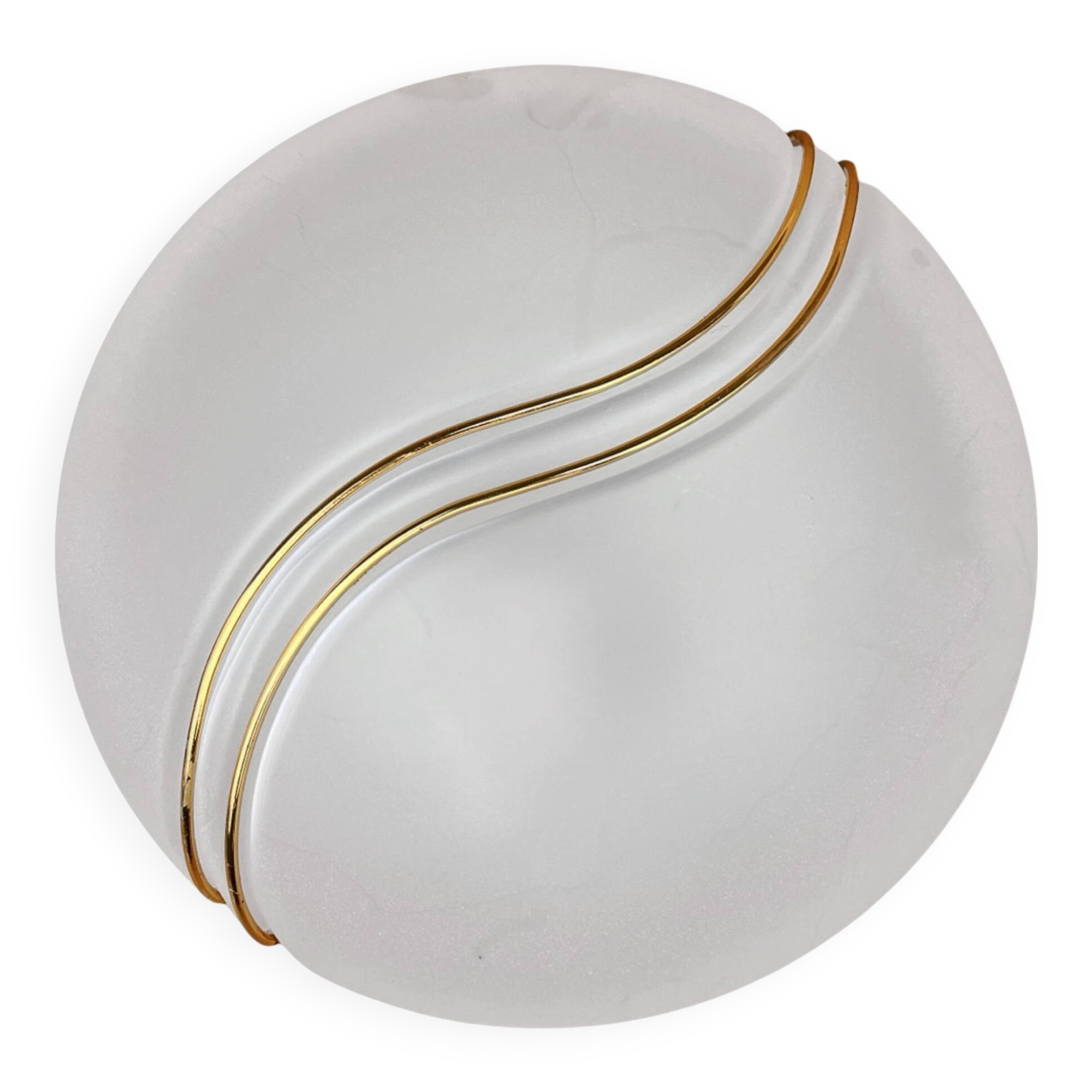 Hollywood Regency Metal-Lux Glass Ceiling Light Italy 1980s