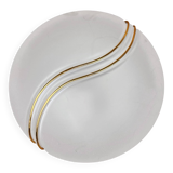 Hollywood Regency Metal-Lux Glass Ceiling Light Italy 1980s