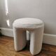 Léon stool in white boucle fabric