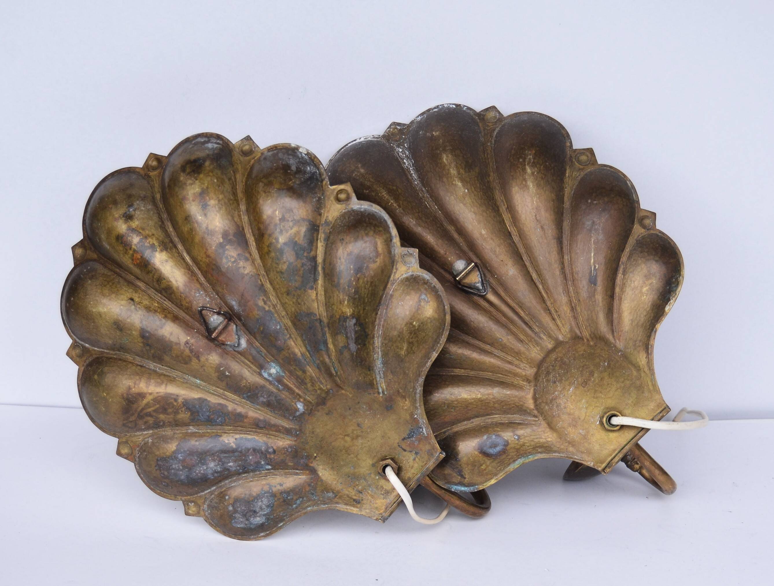 Appliques murales suédoises conçues par a.W. Borgh, coquillages de Jonkoping, Scandinavie