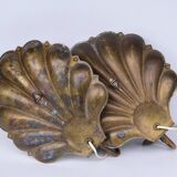 Appliques murales suédoises conçues par a.W. Borgh, coquillages de Jonkoping, Scandinavie