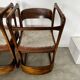 Set of 6 old baumann design sled chairs from the 60s wood and fabric