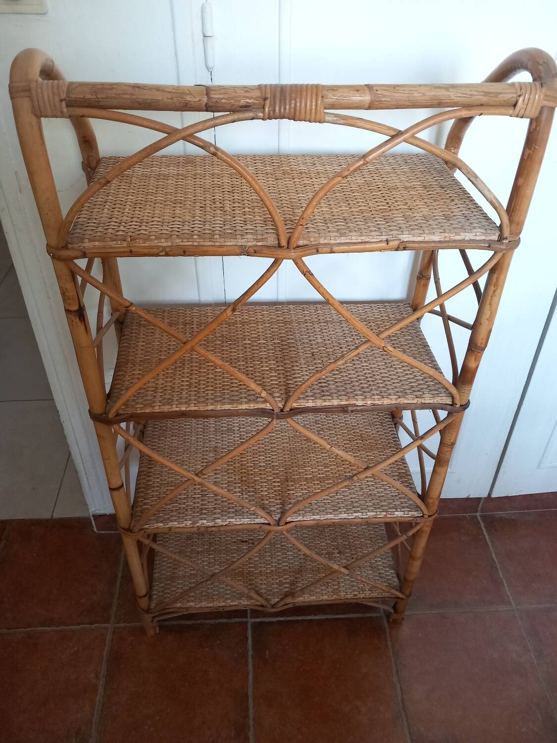 Rattan shelf