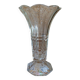 Vase tulipier vintage en verre moulé pressé