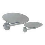 Pair of vintage wall lights, white lacquered metal, France 1970