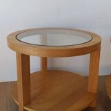 Round Tables with Glass Tops, Set of 3.