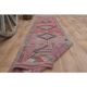 1970s Vintage Turkish Handmade Wool & Cotton Pink Runner Rug 75x318