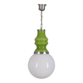 Chandelier en verre vert vintage des années 1970 avec un design d'ère spatiale
