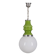 Chandelier en verre vert vintage des années 1970 avec un design d'ère spatiale