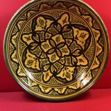 Grand et beau plat creux ancien Maghreb Signature à identifier SAFI? 37 cm