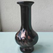 Black glitter glass vase