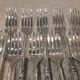 12 four-pronged lunch forks, silver-plated metal, SFAM silversmith, Russian style