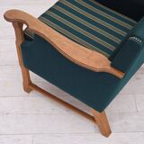 1970s, Danish armchair, furniture wool, solid oak wood.