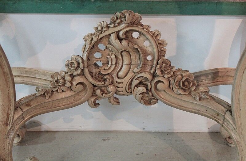 Natural wood XIX Louis XV console