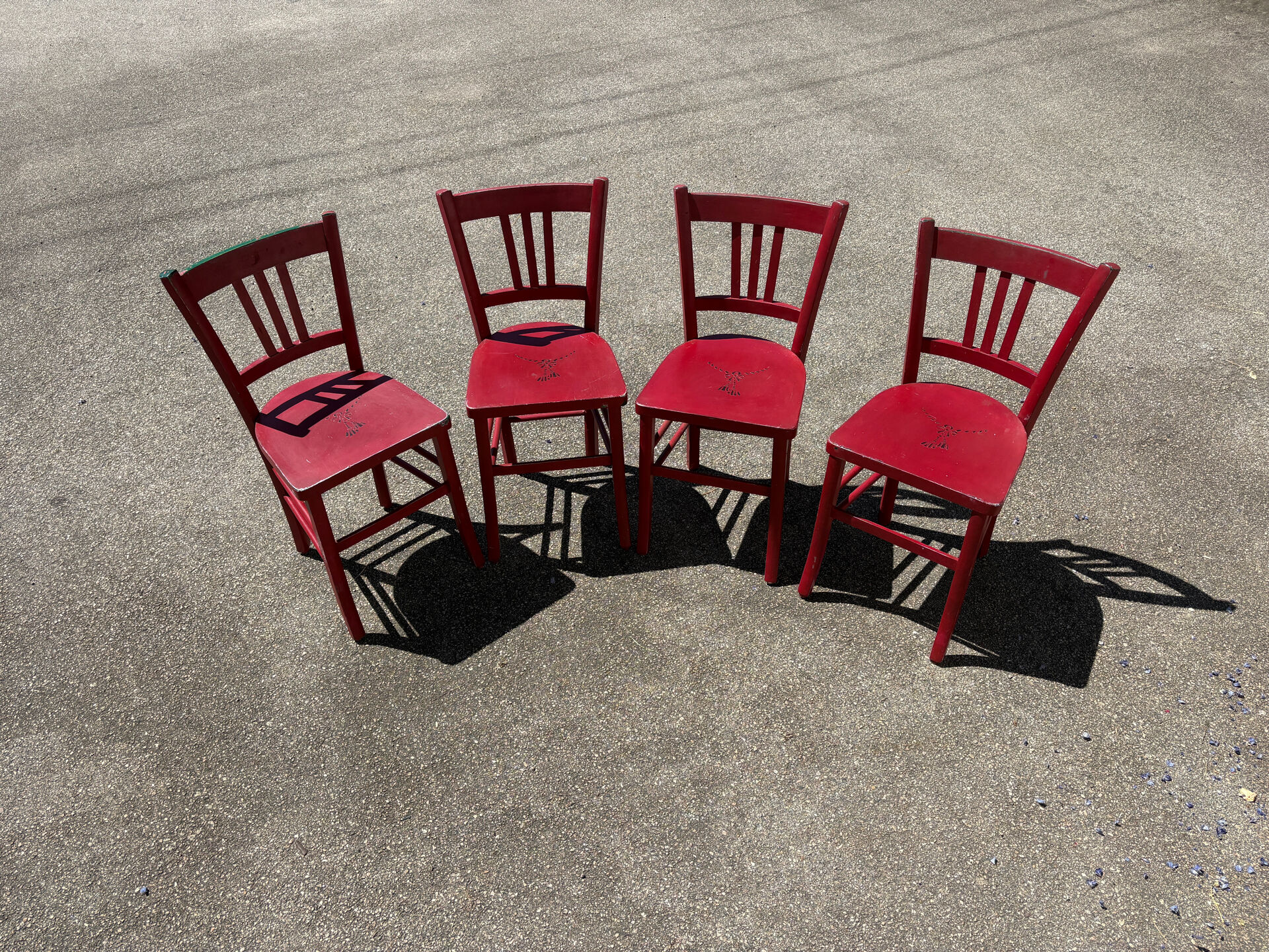 Set 4 chaises bistrot campagne, chalet