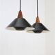Set of 2 black mid-century pendant lamps by Elfi / 1960s / 1970s / Danish modern design