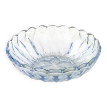 Art Deco bowl, blue glass, Poland, 1950s