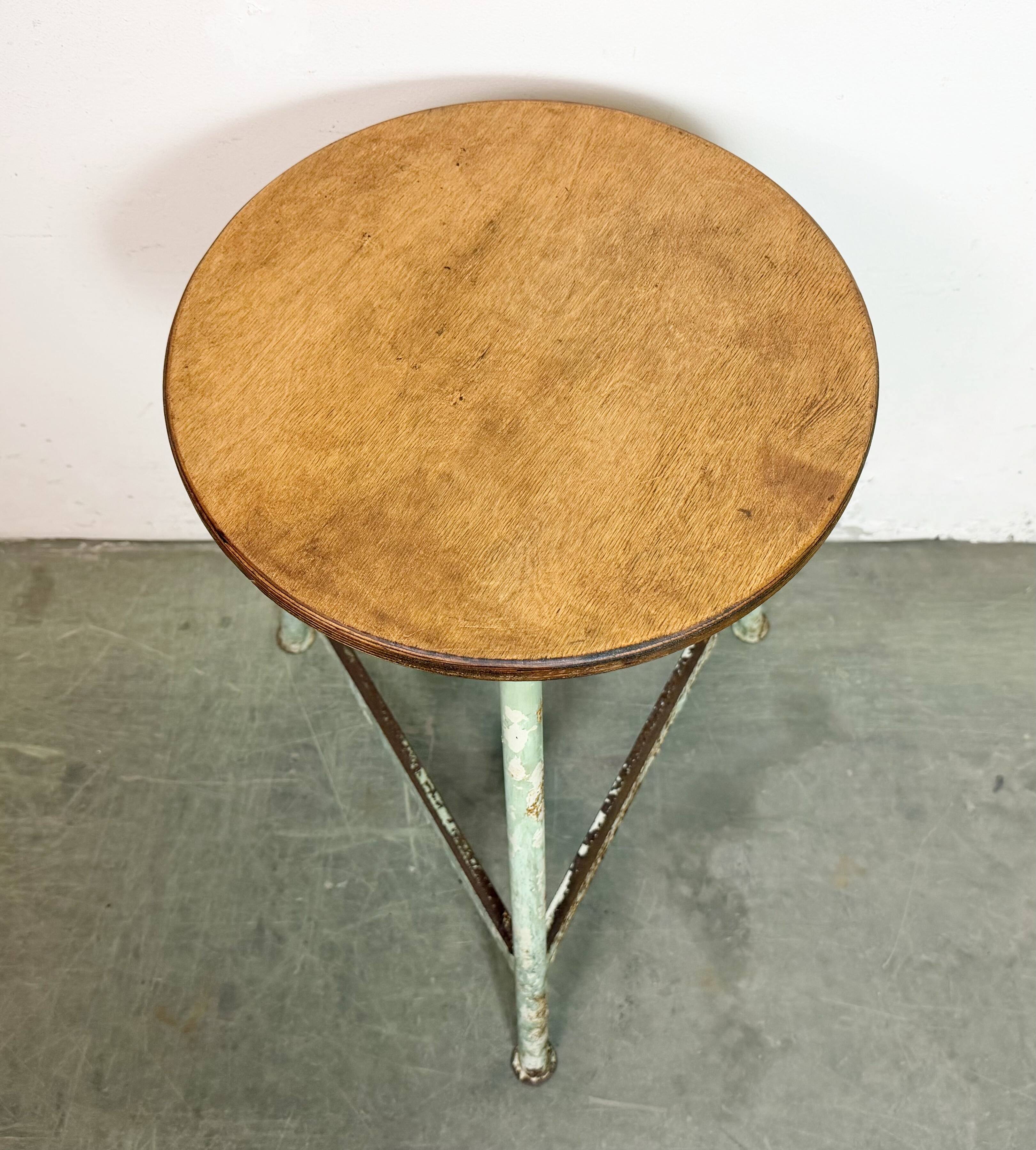 Green Industrial Workshop Stool, 1960s