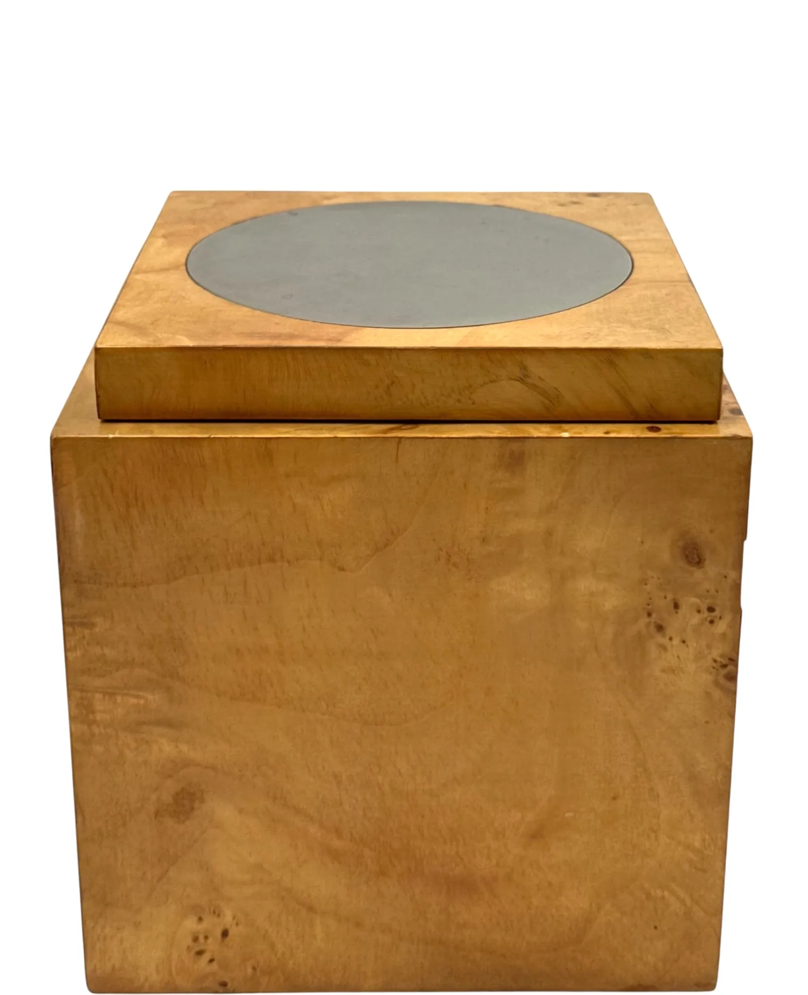 Tommaso Barbi, Mid-century burl ice bucket, TB Italy, ca. 1970