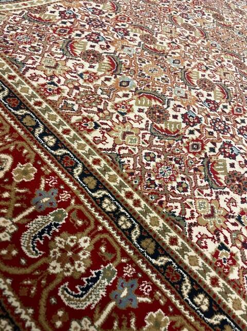 Classic Oriental Carpet Navy Blue and Burgundy Red