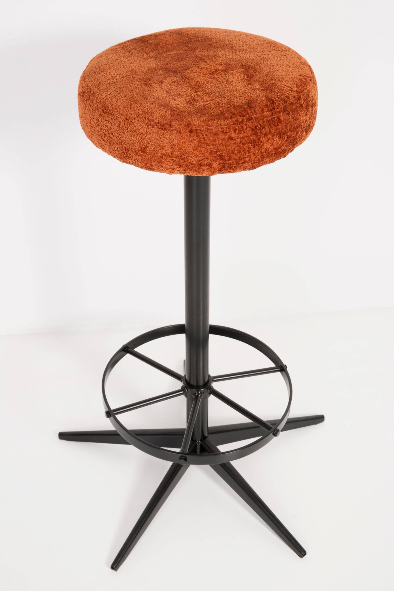 Tabouret vintage orange foncé, Allemagne, 1960s