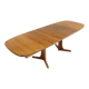 Vintage Danish oval extendable dining table solid teak 1960s