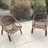 Pair of rattan armchairs