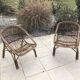 Pair of rattan armchairs