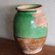 Green glazed terracotta confit pot