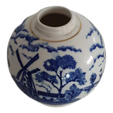 Small ball vase with blue patterns