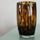 Vintage speckled amber and brown glass vase