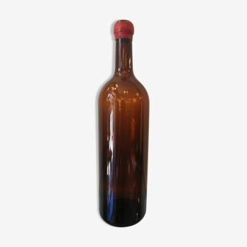 Vintage xxl bottle (46cm)in amber blown glass