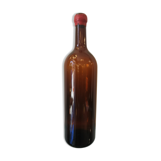 Vintage xxl bottle (46cm)in amber blown glass