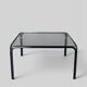 Large coffee table in glass and metal, Italy 1970s.