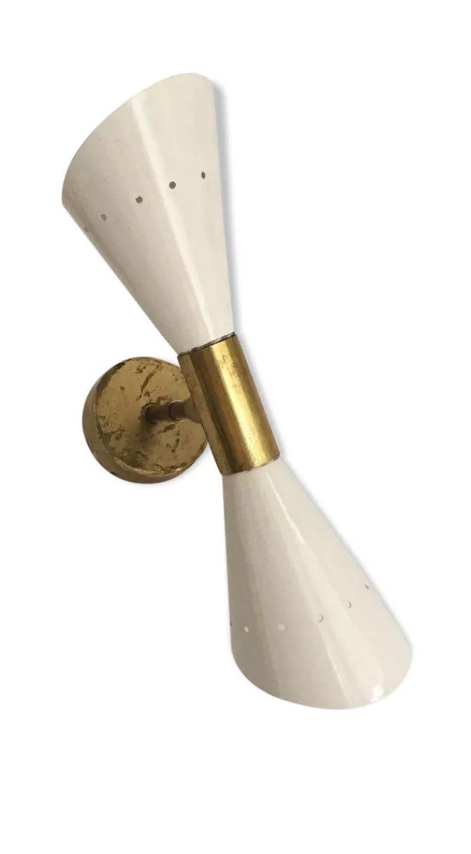 Pair of wall sconces remembering the Italian creations from the 50s and 60's