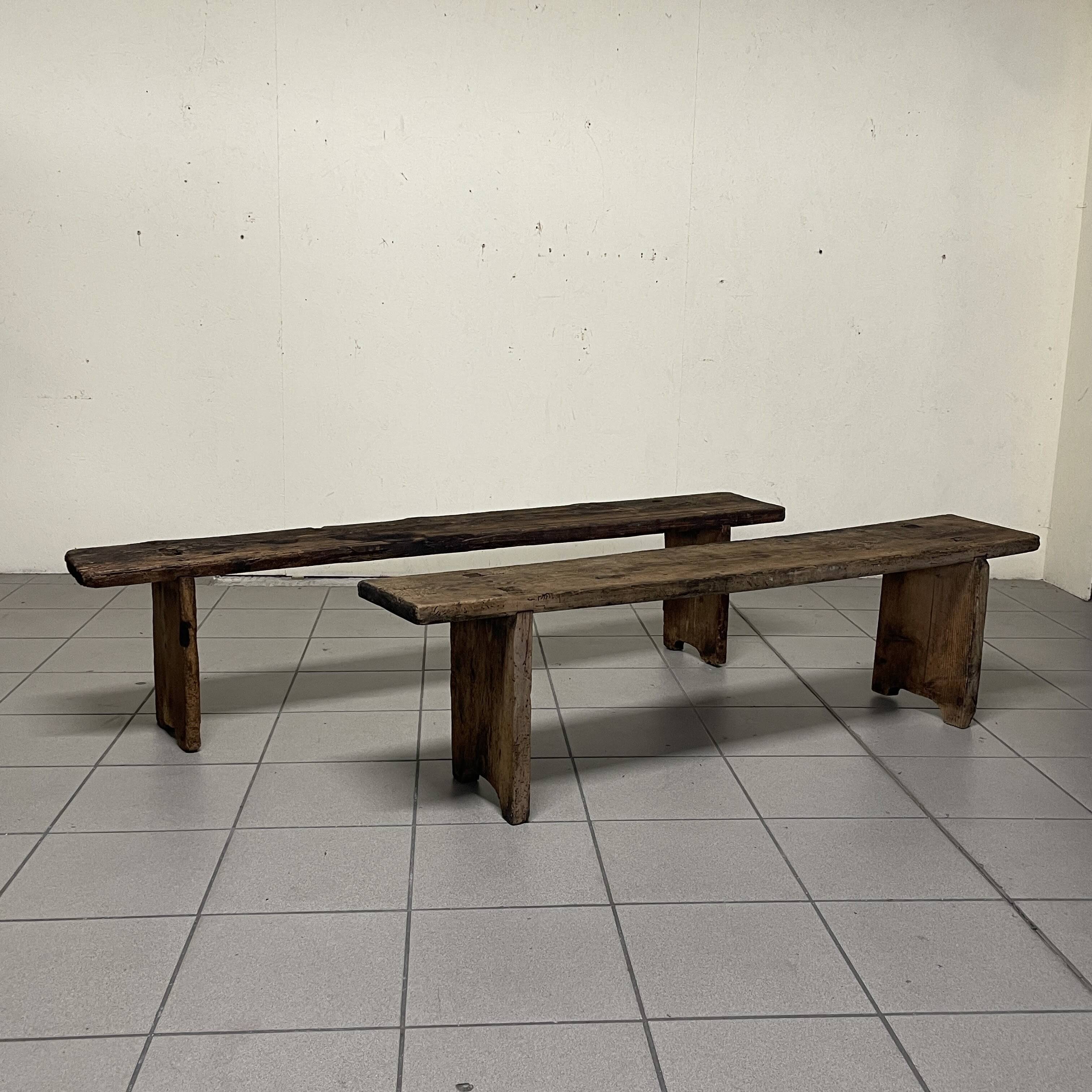 Pair of rustic benches, early 1900s