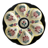 Hand-painted HB Quimper oyster plate