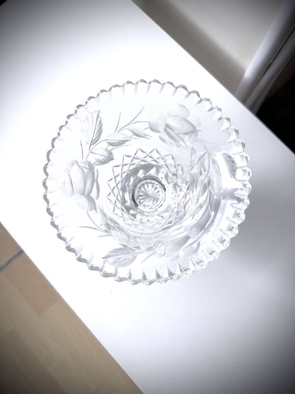 Coupe à fruits en cristal taillé