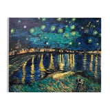 Tableau HST Travail de copiste V. Van Gogh "Nuit étoilée" Arles
