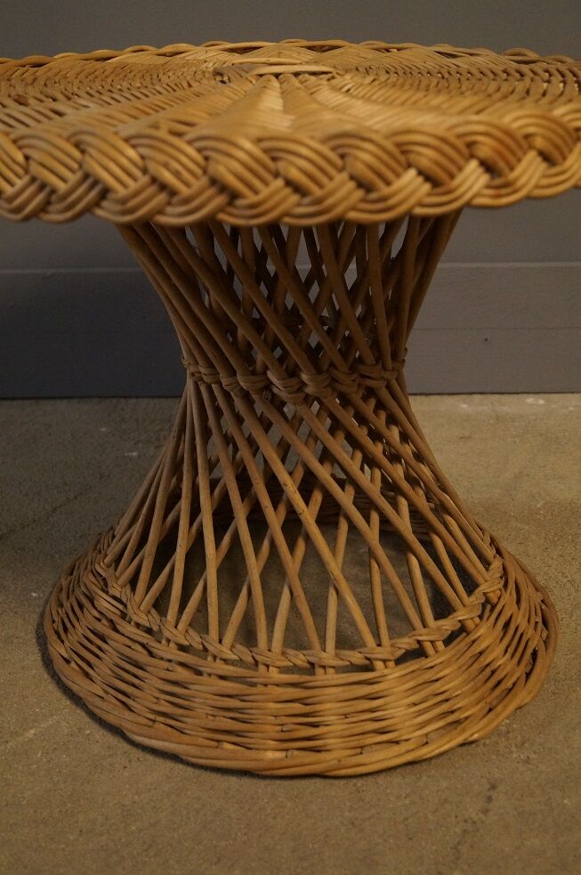 Vintage 1960 rattan coffee table