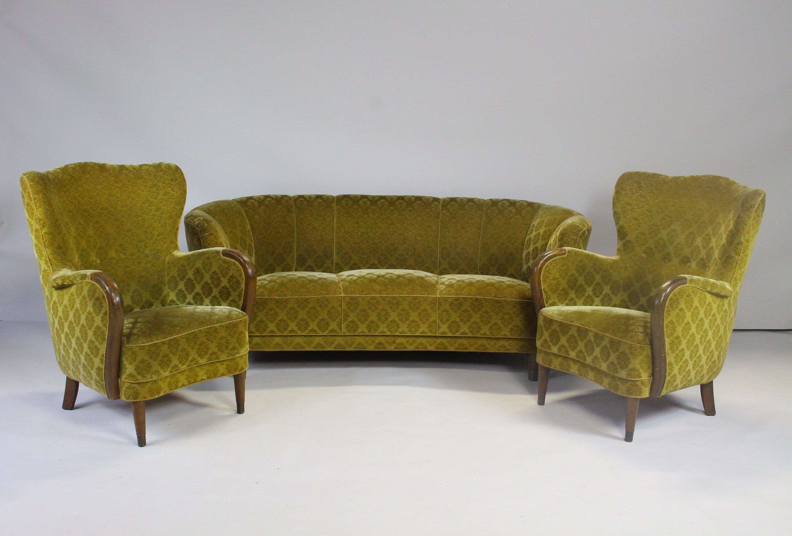 1950s Mid Century Gold Banana Sofa, Denmark