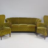 1950s Mid Century Gold Banana Sofa, Denmark