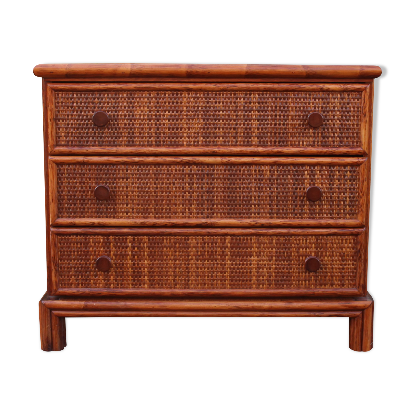 Chest of drawers Rattan prestige by Maugrion for Roche Bobois